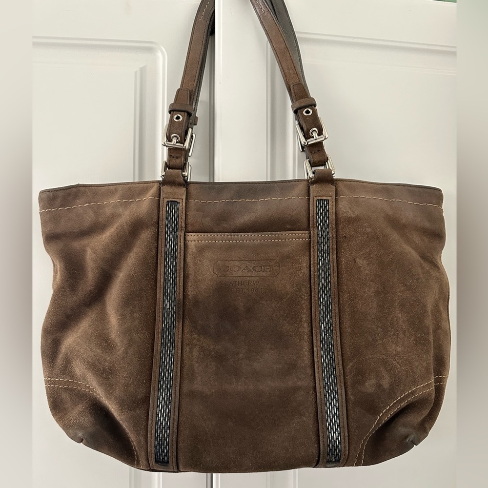 2005 Vintage Coach brown suede handbag/shoulder bag - Picture 2 of 13